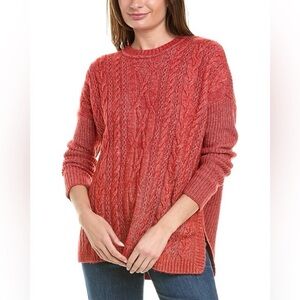 CAbi • Playoff Oversized Rustic Red Cable Knit Sweater